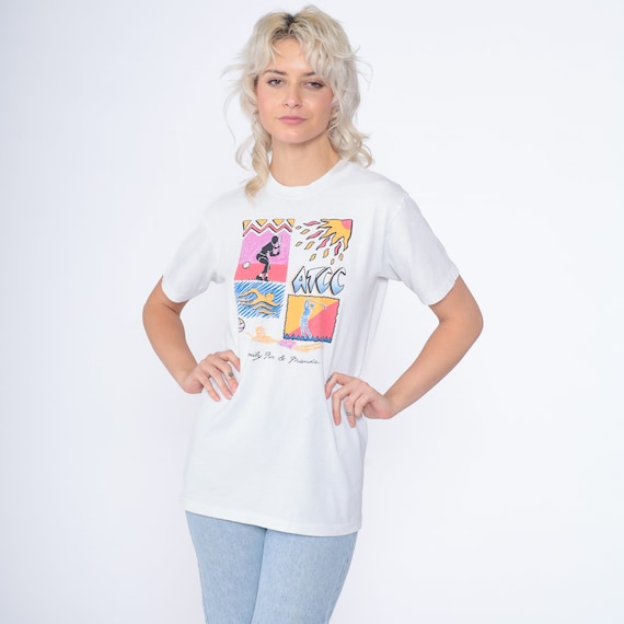 ATCC T-Shirt 90s American Type Culture Collection Shirt Volleyball Golf Tennis Swimming TShirt Charity Graphic Tee White Vintage 1990s Small