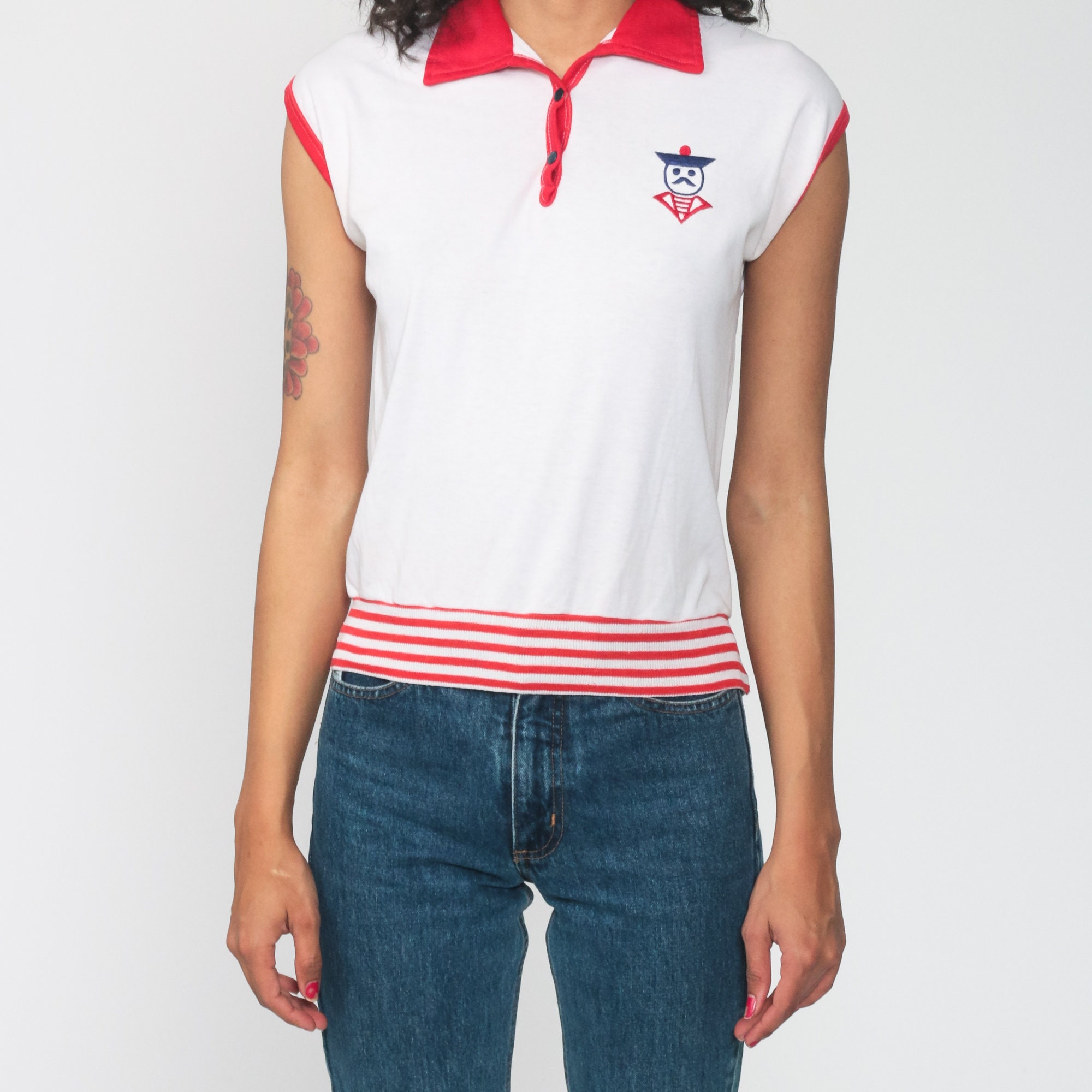 red and white striped sailor shirt