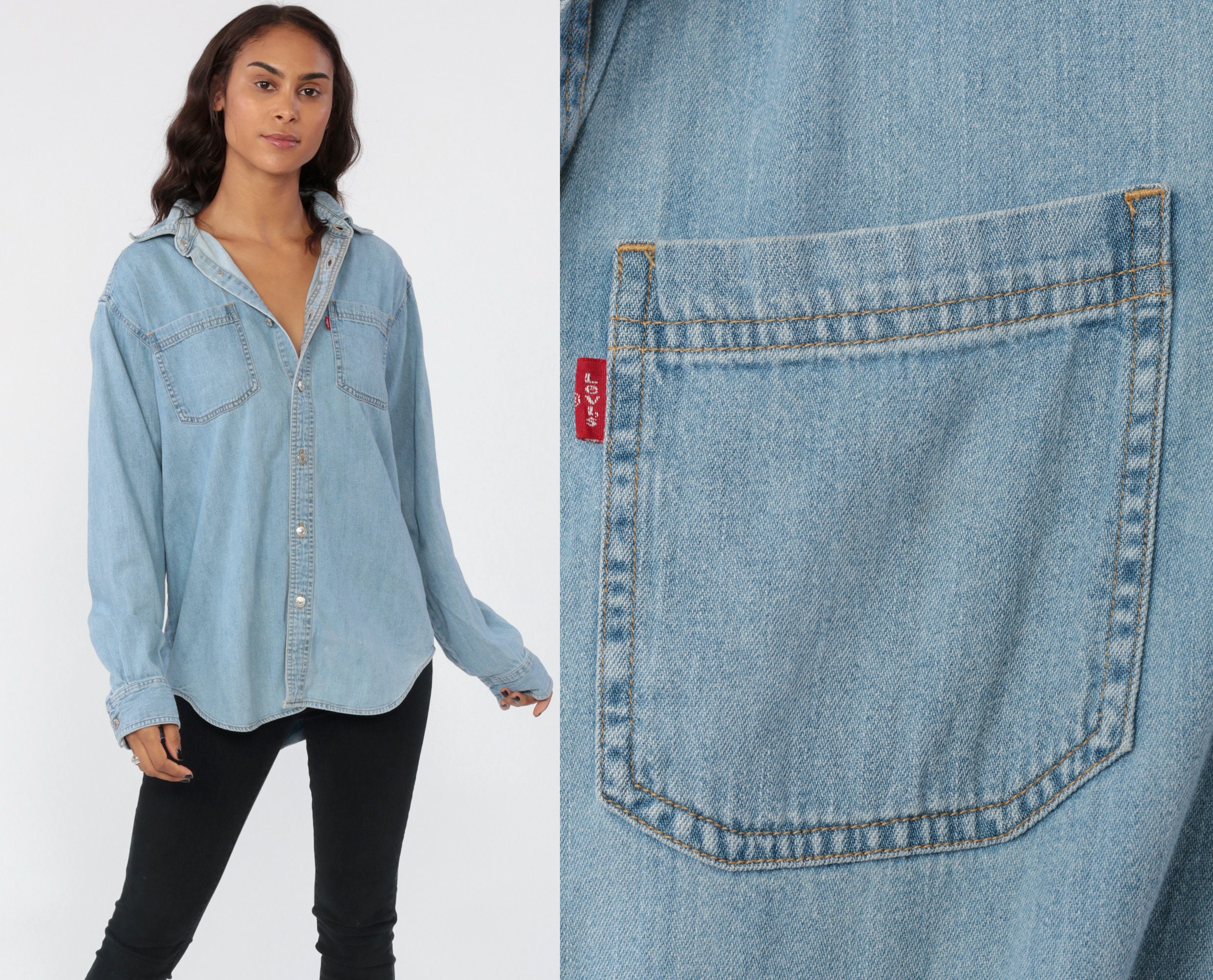 levi's denim button up shirt