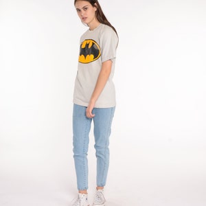 Vintage Batman Logo Shirt 80s DC Comics Superhero T Shirt Single Stitch Shirt Graphic Tshirt Cartoon Top Retro Tee 1980s T Shirt Small image 3