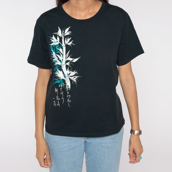 Bamboo Print Shirt Asian Travel Tshirt Graphic Te… - image 6