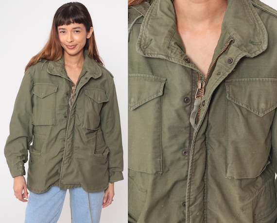 90s Army Green Military Jacket Hooded Utility Cargo Zip Front Cotton Field Jacket Olive Gorpcore Outdoor Combat Wanderbilt Vintage Small S