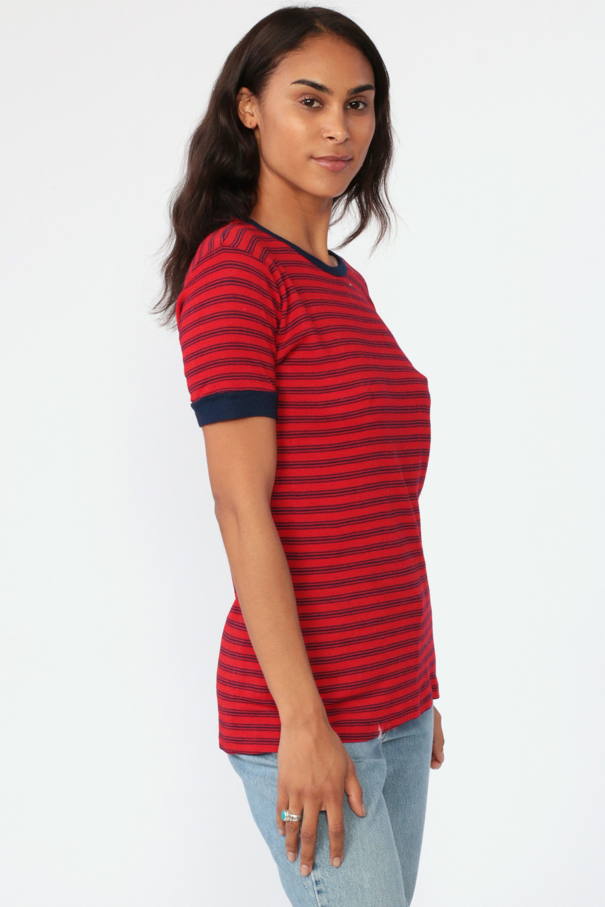 retro striped t shirt womens
