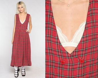 Plaid Midi Jumper - Etsy