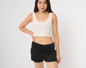 80s Athletic Shorts Black White Stripes Track Champ Gym Running Soccer Basketball Retro Activewear Fitness Workout Tennis Extra Large XL 16