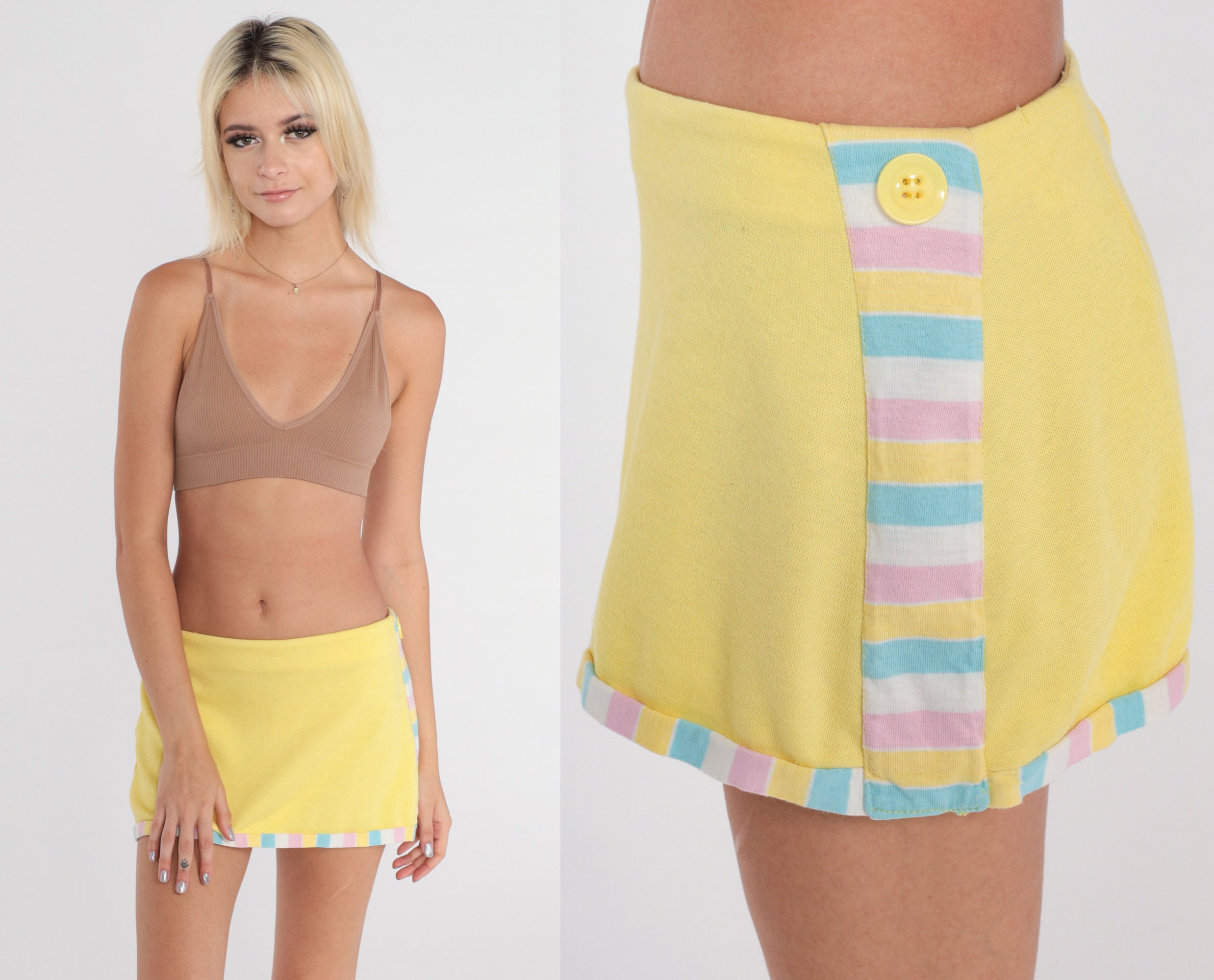 Yellow Striped Skirt Etsy