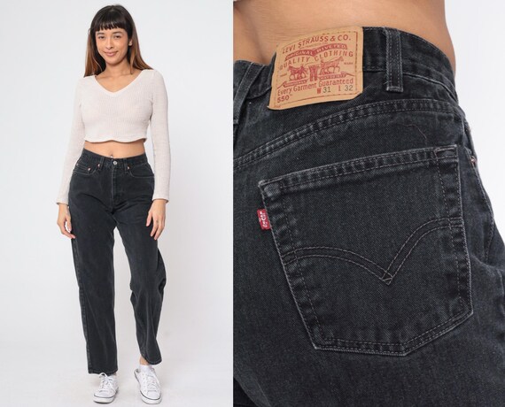Y2K ブラック リーバイス 550 ジーンズ リーバイス ストレート レッグ 