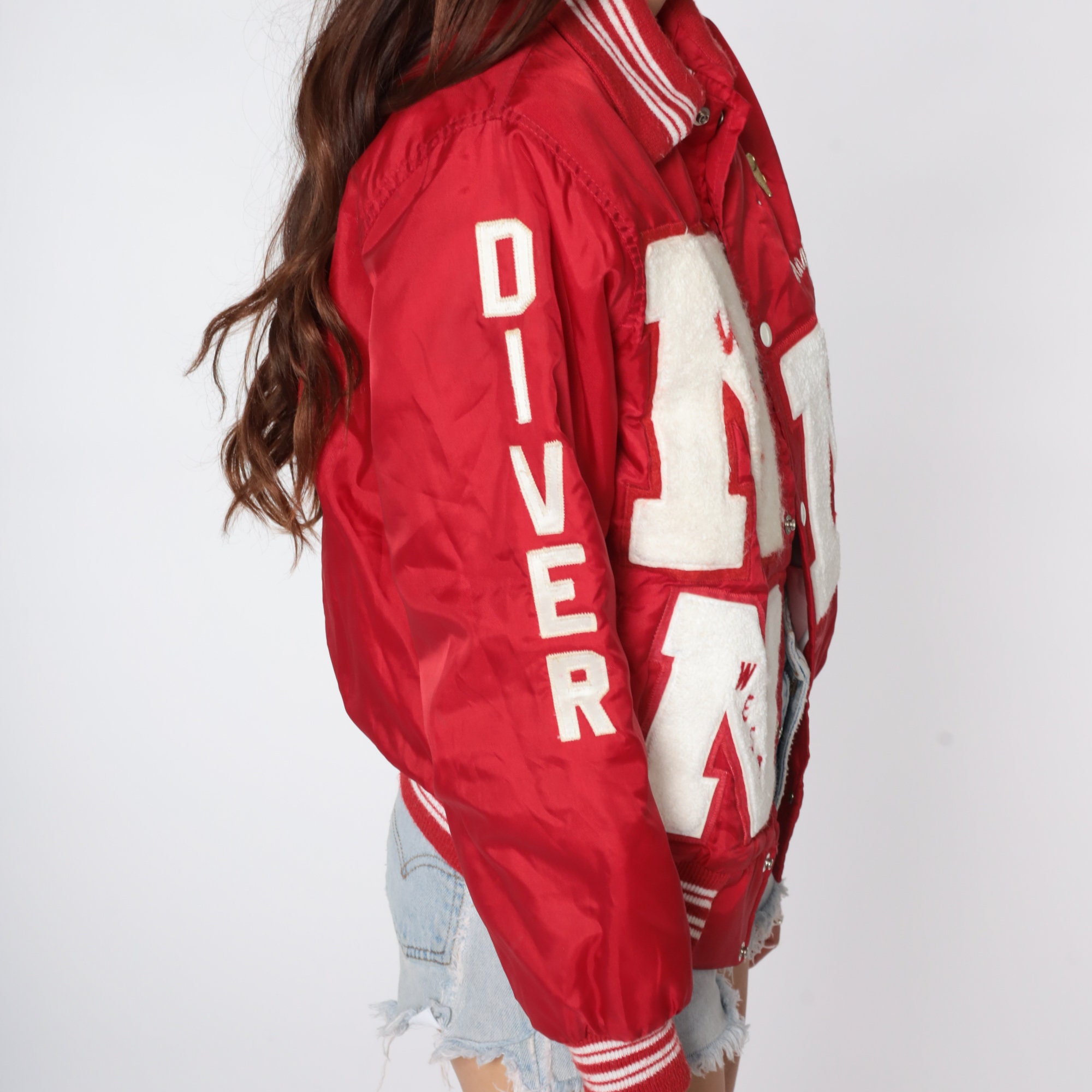 Red Varsity Jacket 1988 Angela Bomber Jacket 80s Letterman Baseball