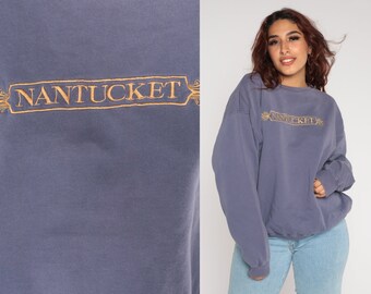 Vintage Nantucket Sweatshirt Grau - Klassischer Sweater 8.5 Oz