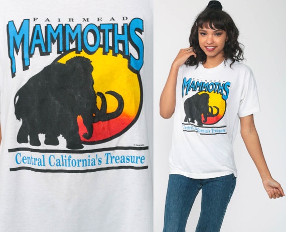 Fairmead Mammoths Shirt Woolly Mammoth Central California Tshirt Graphic Tee Shirt 80s Vintage T Shirt 1980s Single Stitch Shirt Medium