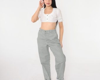 Vintage 90s Gap Black and White Gingham High Waisted Pants/ US 6