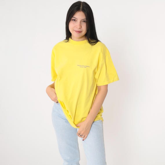 Vintage 1993 Ektachem Users Meeting T-Shirt Yellow Sunshine Clinical Chemistry Medical Laboratory The Future's So Bright Medium