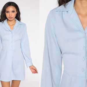 Women's] Tulle Size Medium Collared Button-Up Long Sleeve Blue