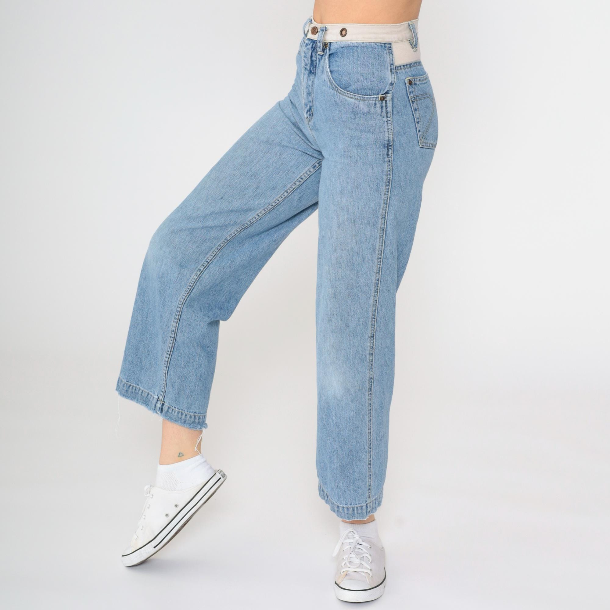 Y2K GX Gwen Stefani Jeans 90s Eyelet Waist Straight Leg Y2K GX Gwen Stefani Jeans 90s Eyelet Waist Straight Leg