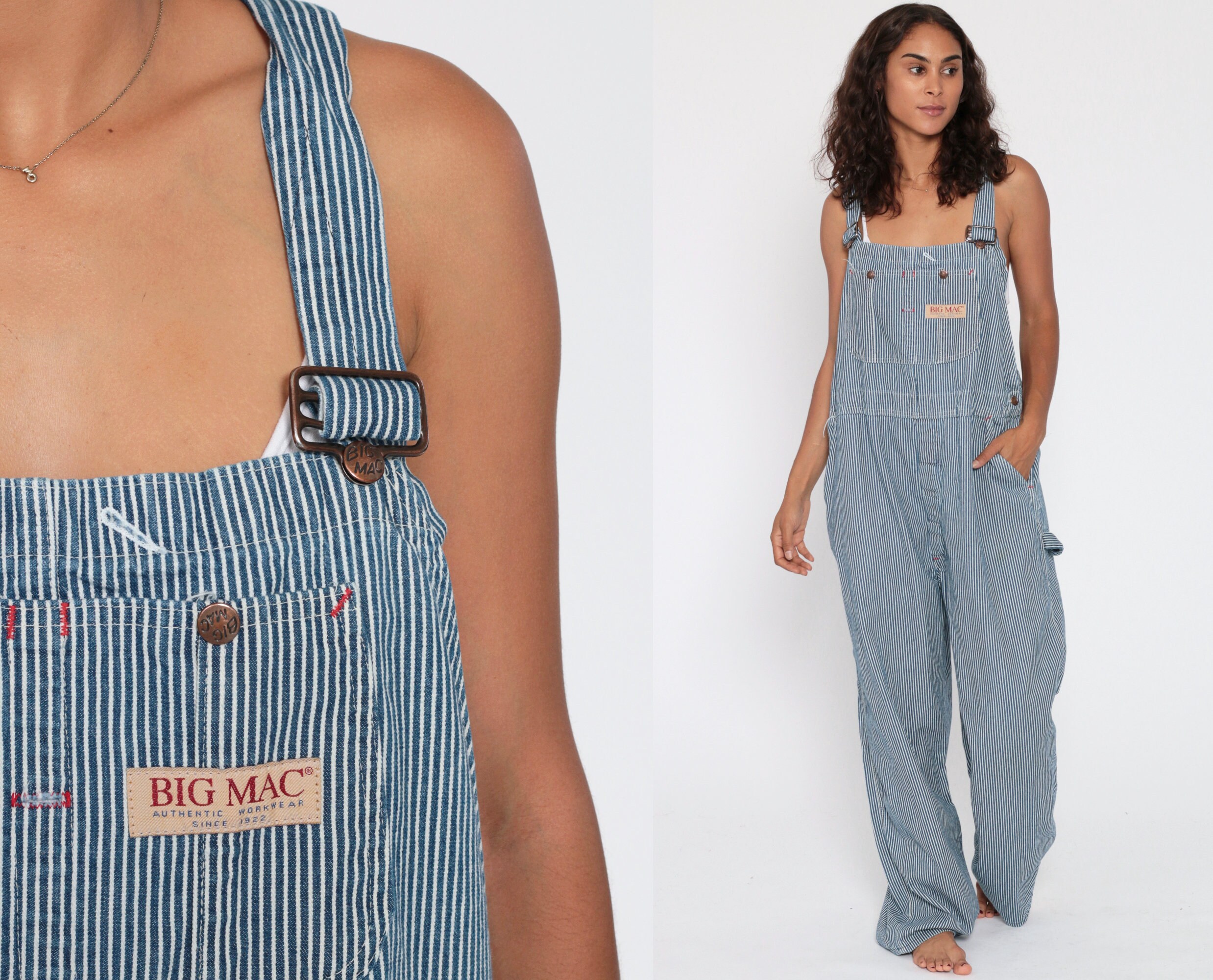 big smith striped overalls