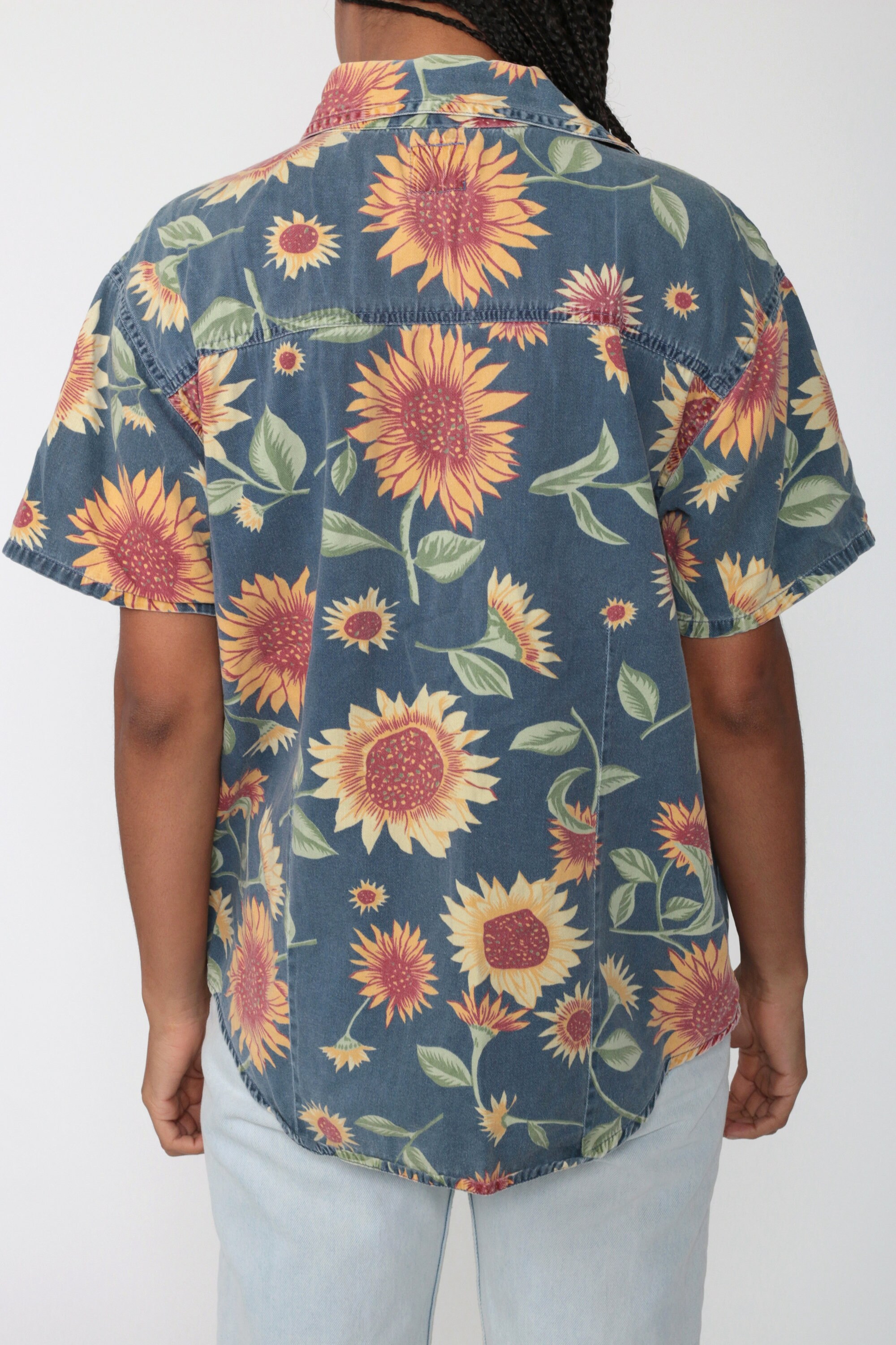 sunflower button up shirt