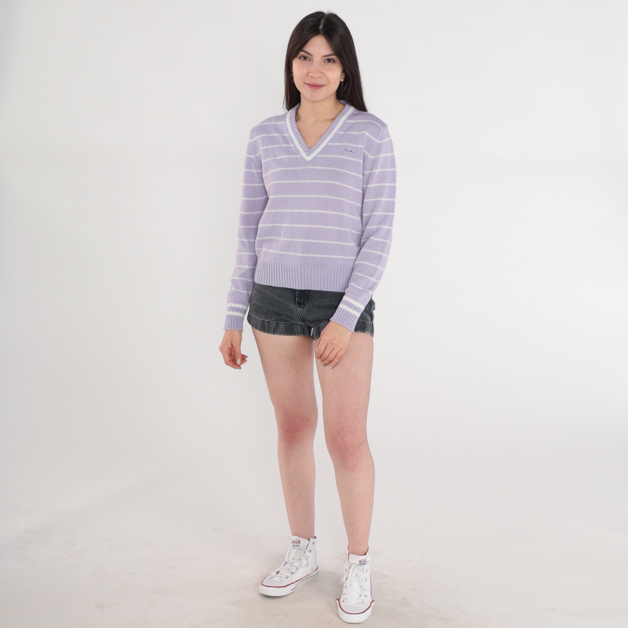 Lavender Lacoste Sweater 80s Tennis Sweater Purple Ringer IZOD Pullover ...