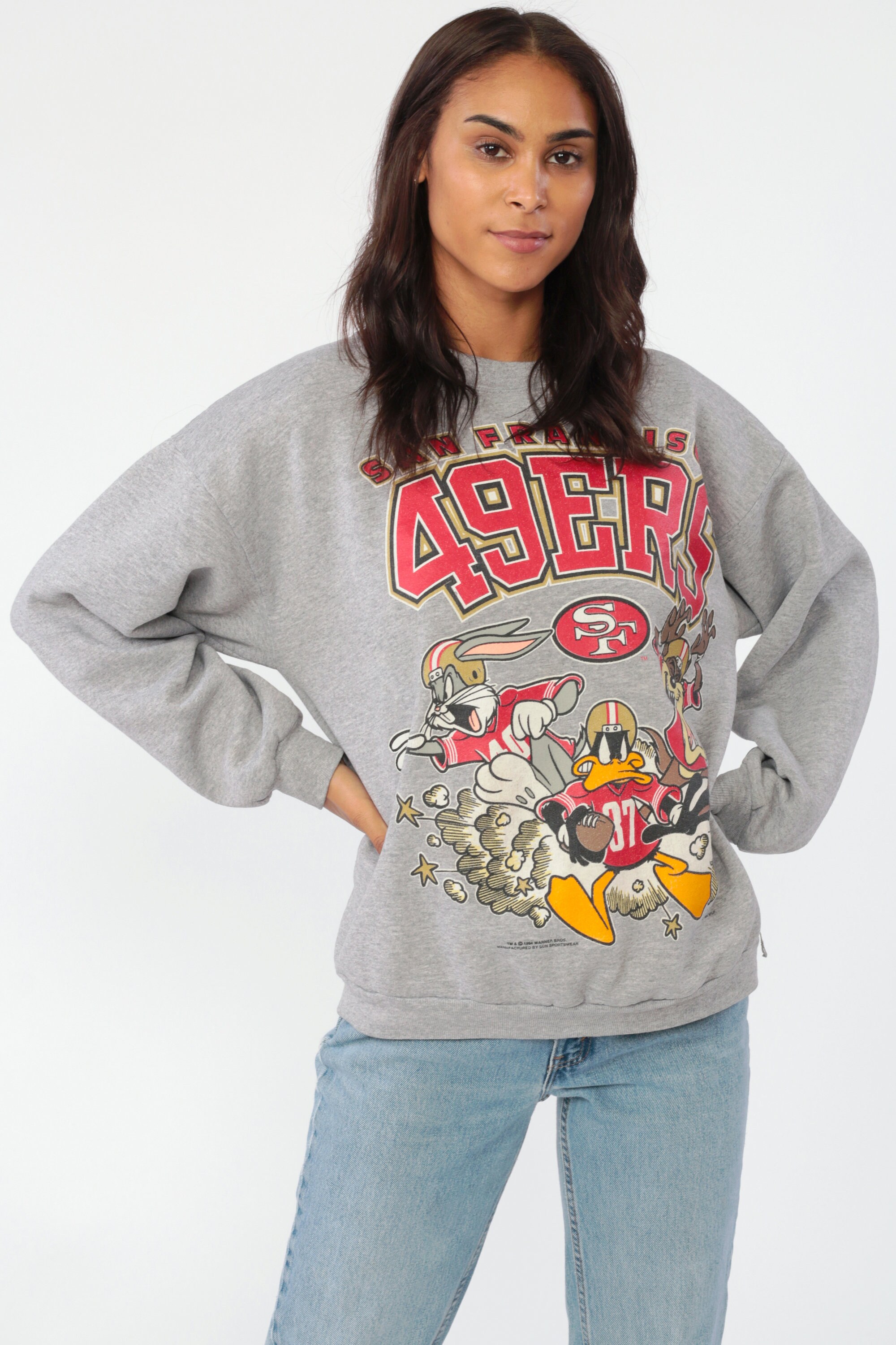 49ers Sweatshirt 90s Looney Tunes San Francisco Forty Niners Baggy NFL ...