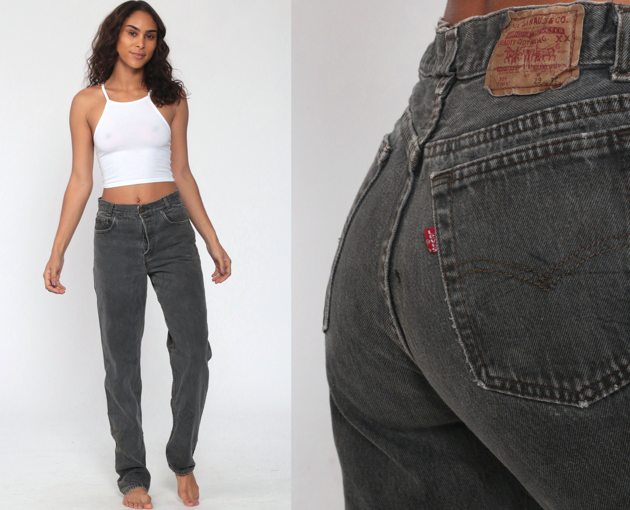 black high waisted vintage levi jeans