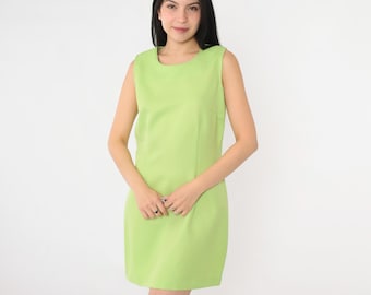 Petite Medium 80s Lime Green Mini Cocktail Dress | Vintage Scoop Neck Short Sleeve Sheath Cocktail Dress - Etsy Petite Medium 80s Lime Green Mini Cocktail Dress | Vintage Scoop Neck Short Sleeve Sheath Cocktail Dress - Etsy