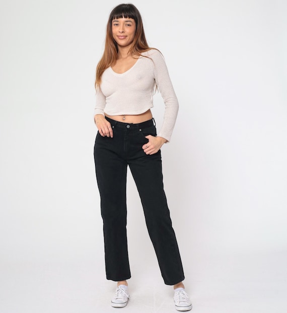 90s Calvin Klein Jeans Black Straight Leg Slim Jeans Denim High Waisted Jeans CK Pants Retro Vintage 1990s Medium 7