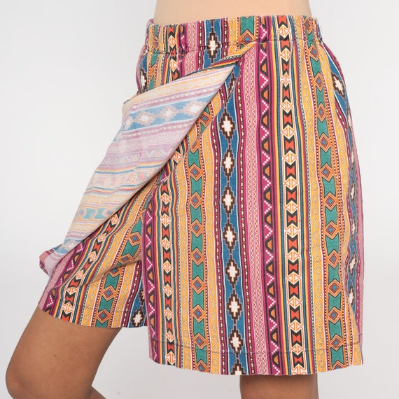 90s Mini Skort Southwestern Geometric Print Skirt… - image 7