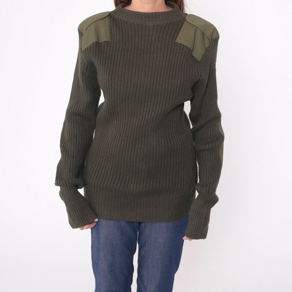 Wool Army Sweater Y2K Military Sweater Olive Drab… - image 9