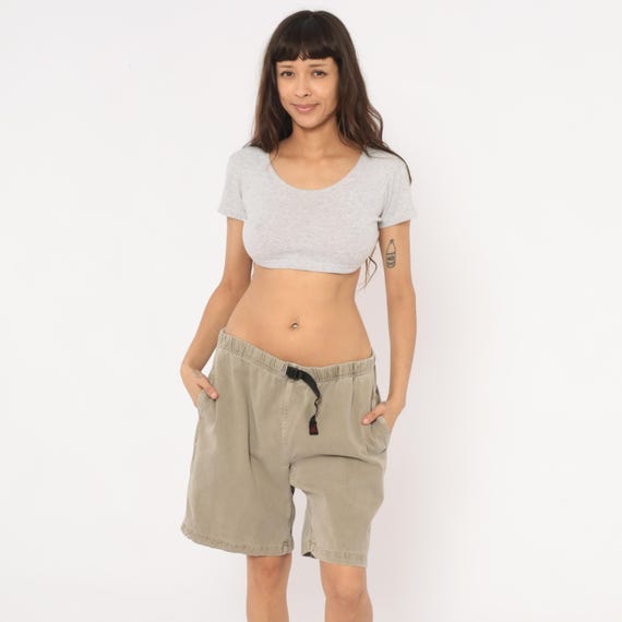 Gramicci Cargo Shorts Tan Cotton Buckle Belt Khaki Outdoor Trail Hiking Sand Beige Relaxed Fit Summer Camp Gorpcore Vintage Extra Large XL