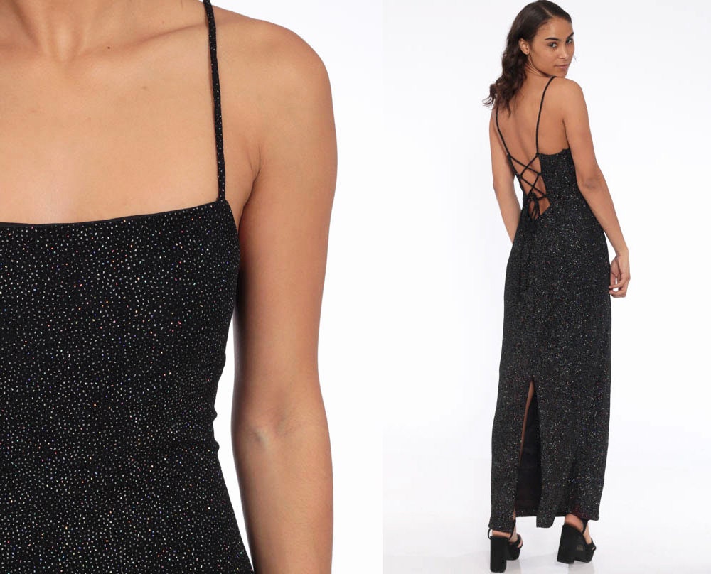 90s black spaghetti strap dress