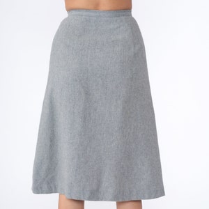 Grey 70s Skirt Button Up Midi Skirt High Waisted 70s Mod Skirt Acrylic Wool Blend High Rise Retro 1970s Vintage Bobbie Brooks Extra Small xs image 9