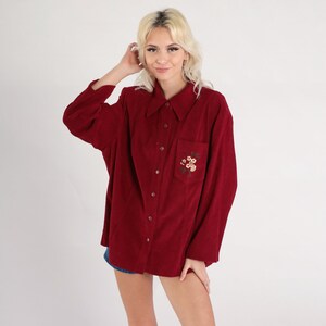 Long Sleeve All-Over Print Shirt, Suede Fabric, Geometric Pattern, Retro, Unisex, Vintage Style