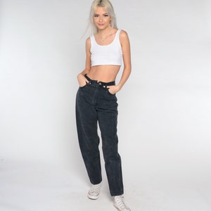 Black Straight Leg Jeans Y2K High Rise Jeans High Waisted Denim Retro Relaxed Pants Tapered Distressed Vintage 00s Anchor Blue Small 27 3