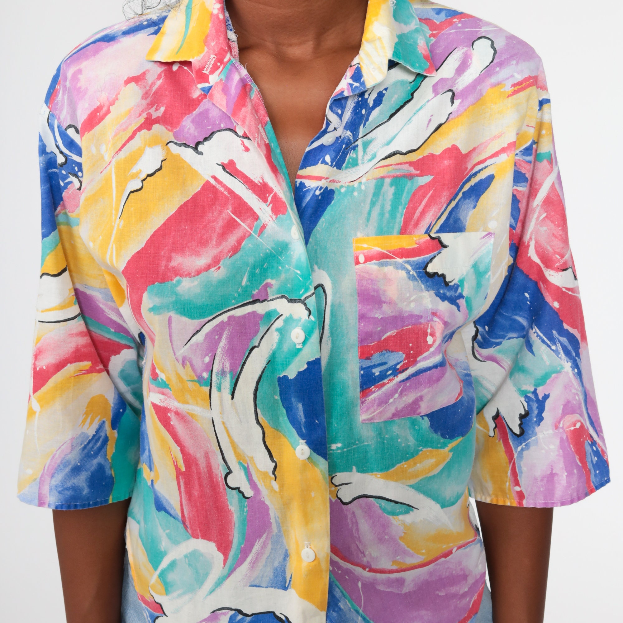 rainbow button up