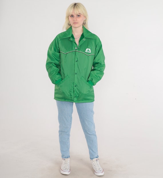 Veste Légère Five Four Homme - Vert XXL, Simili Cuir, Zip Complet, Décontractée