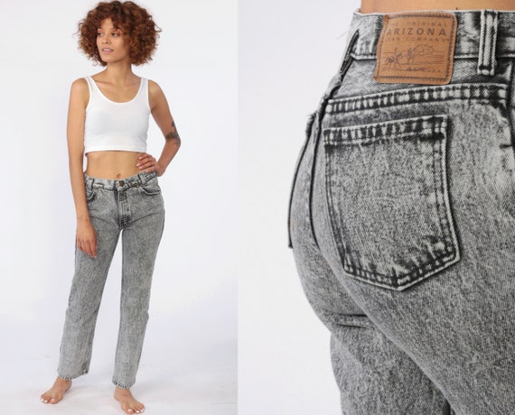 acid wash high waisted mom jeans