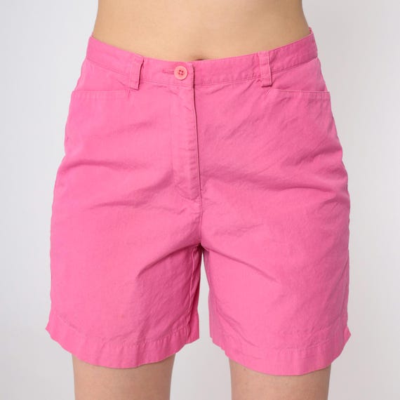 Y2K Hot Pink Shorts Liz Claiborne Trouser Shorts High Waisted Mom Shorts Retro Cotton Summer Vintage 00s Small Petite 4