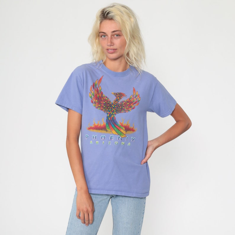 Phoenix Arizona Shirt 90s Tshirt Graphic Tee Purple Flames Etsy