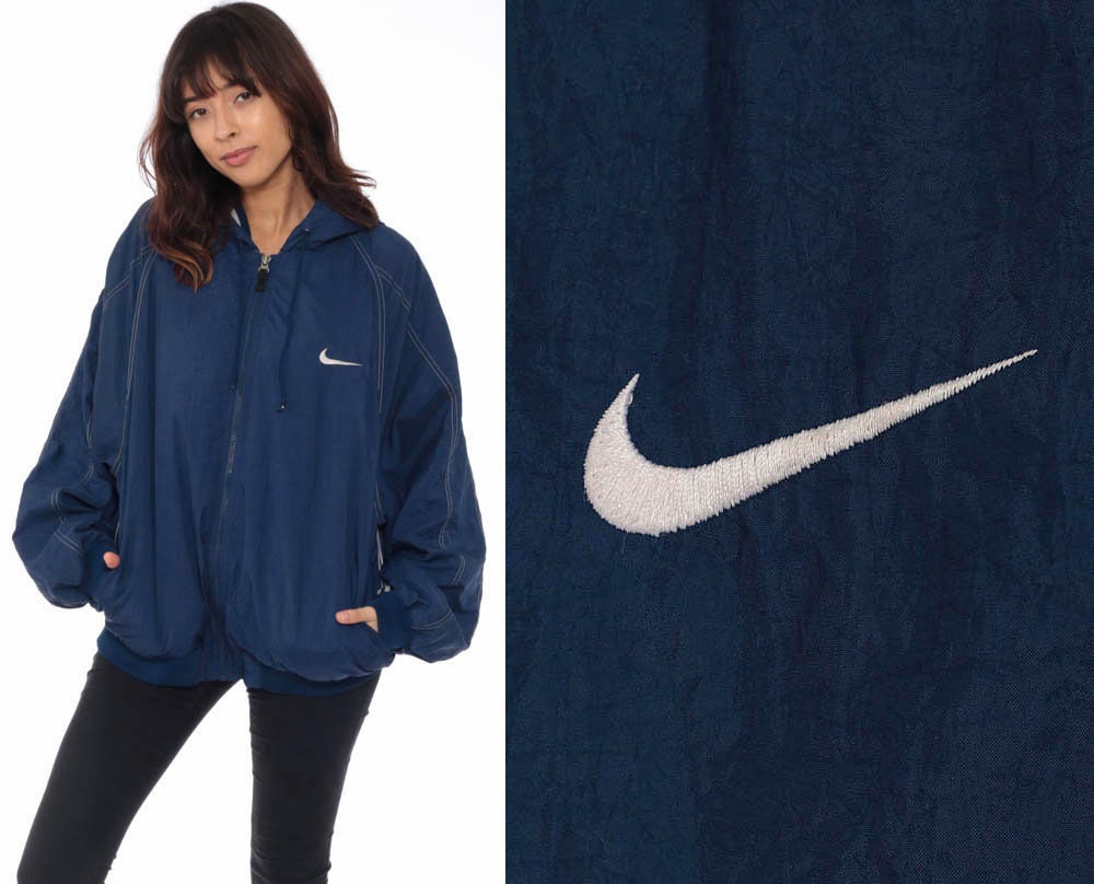 nike windbreaker dark blue