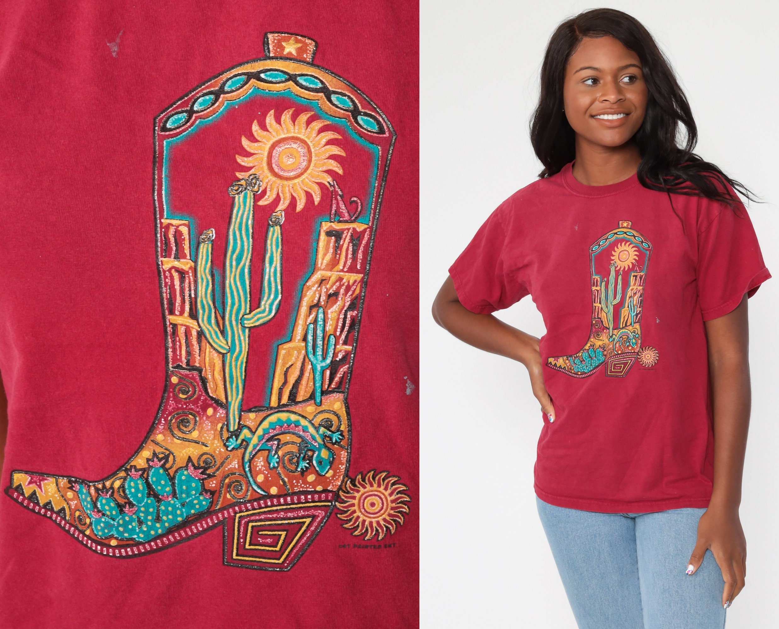 Cactus Shirt Cowboy Boot Desert TShirt 