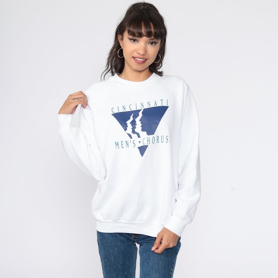 Men's Chorus Shirt 80s Sweatshirt Cincinnati Shirt Raglan Sleeve Graphic Sweatshirt Gay Travel Slouchy Tourist Sweater Vintage Medium Large