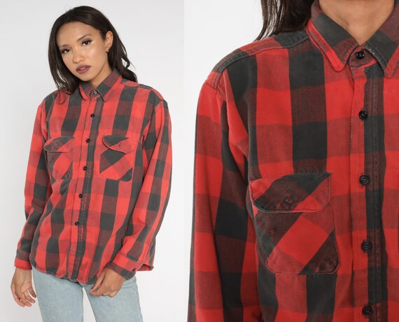 Chemise décontractée en flanelle - Rouge/Carreaux - HOMME - H&M