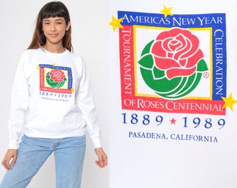 Tournament of Roses Sweatshirt 1989 Centennial Rose Parade Shirt 80s Pasadena New Year Celebration Graphic California Vintage Medium