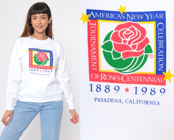 Tournament of Roses Sweatshirt 1989 Centennial Rose Parade Shirt 80s Pasadena New Year Celebration Graphic California Vintage Medium