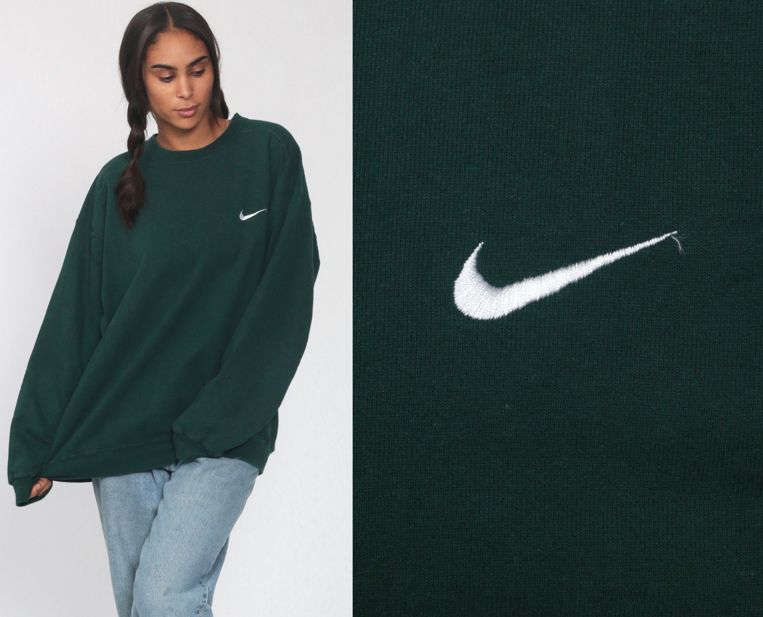 green nike sweatshirt vintage