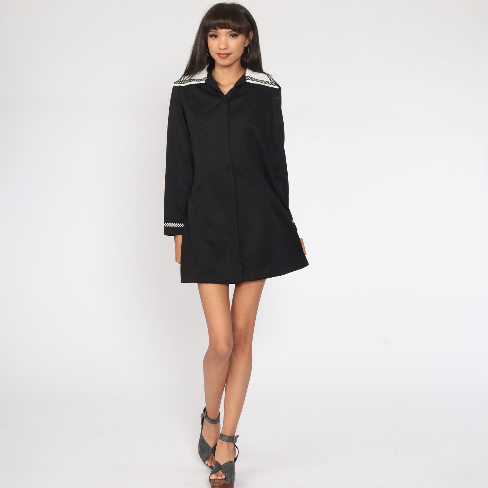 Black And White Lace Spliced Mini Dress | Fancylooks