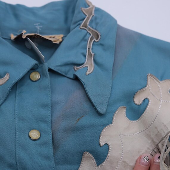 Vintage 1950s Hillbilly Western Two Piece Set Lea… - image 10