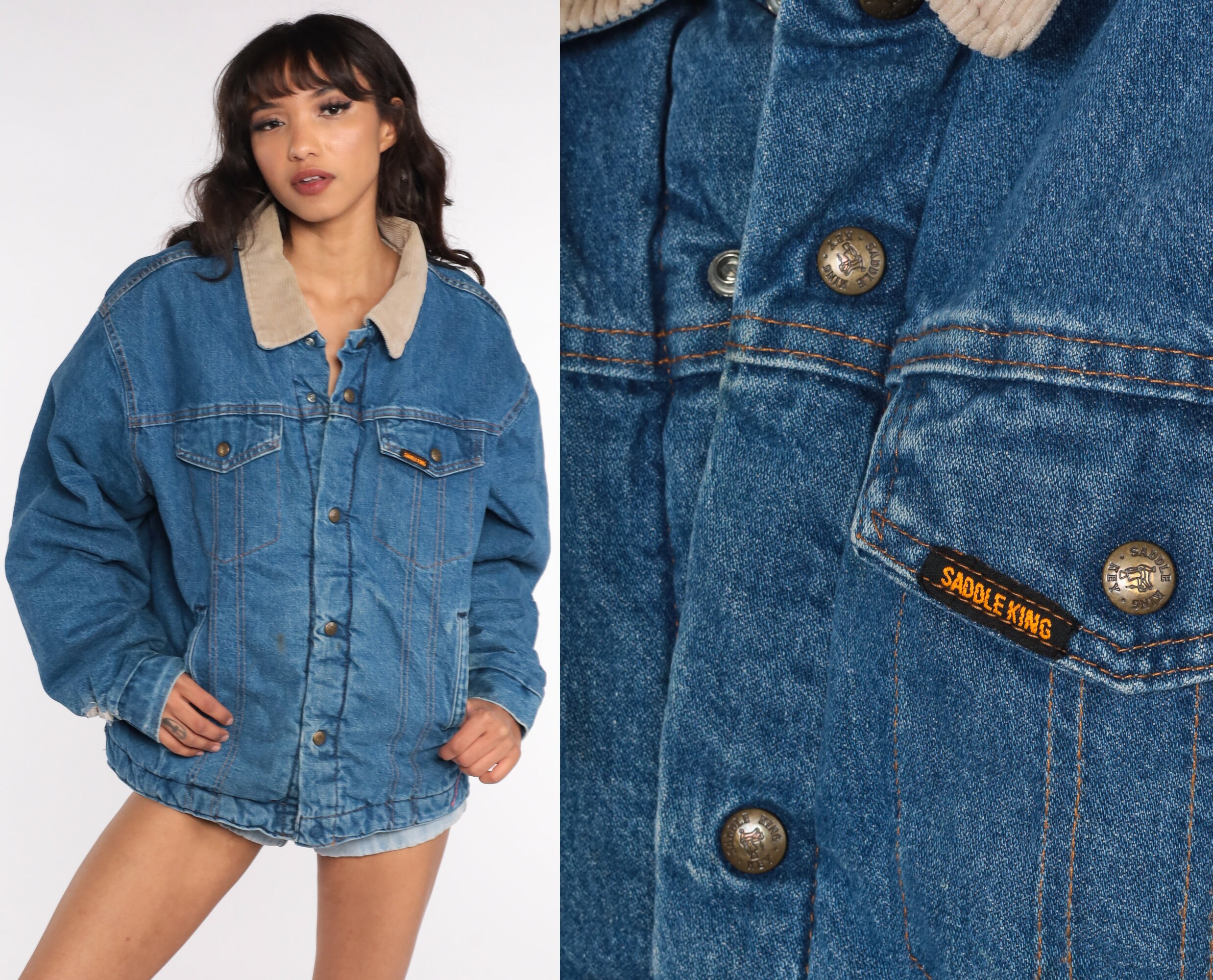 Denim Shearling Jacket Saddle King 