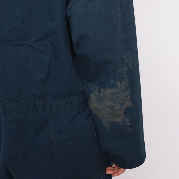 Navy Blue Coveralls 80s Jumpsuit Retro Workwear P… - image 5