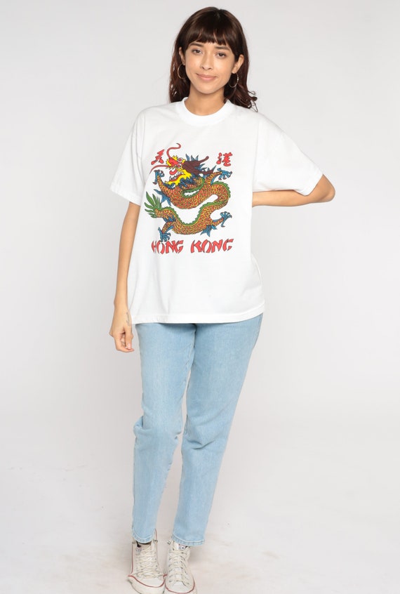 Kong T Shirt 90s Chinese Dragon Shirt Retro Tourist