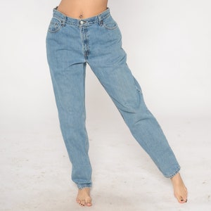 Levis 550 Jeans 90s High Waisted Levi Jeans Tapered Leg Blue Denim Pants Retro Basic Hipster Levi Strauss Vintage 1990s Large Long 33